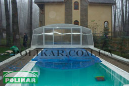 Павильон для бассейна из алюминия и поликарбоната